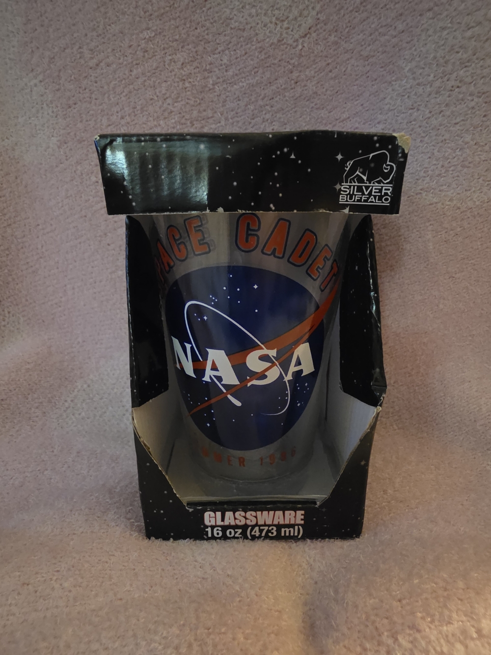NASA Space Cadet Blue Graphic Pint Glass -